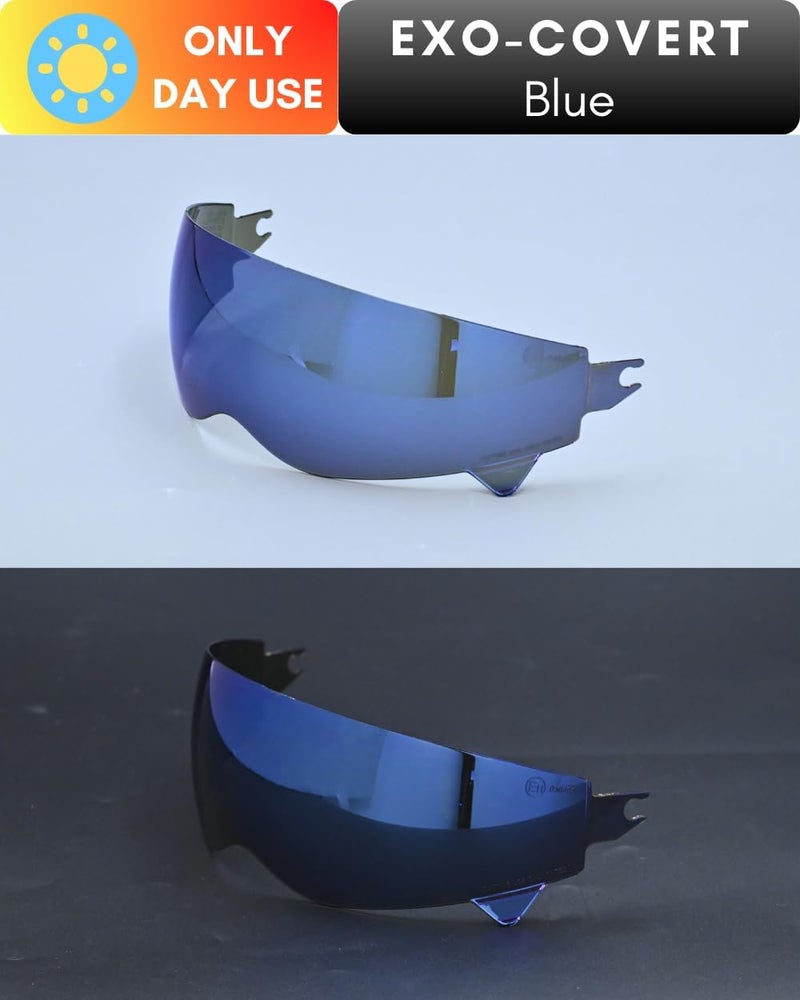Logto Compatible with EXO Covert Visor Replacement Motorcycle Helmet Visor Sun Protection Anti-Scratch, Universal(Blue) - Image 5